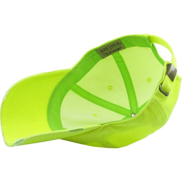 Women's Light Green Adjustable Polo Trucker Distressed Cotton Hat Baseball Cap - Picture 7 of 7